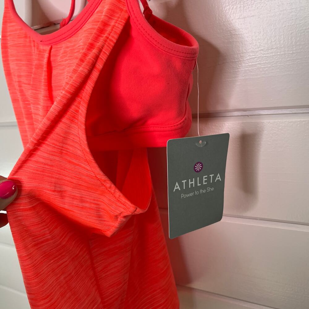 Athleta Energize Tank Top Built In Sports Bra Striped Strappy Scoop Neck‎ XXS - Picture 6 of 6